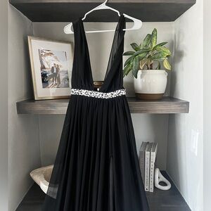 Black Form dress with jewels